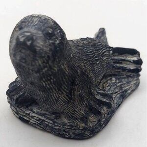 Wolf Original Carved Stone and Marble Seal Sculpture Figurine Canada Edmund Wolf